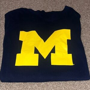 Navy Blue T-Shirt with Yellow Michigan Logo
